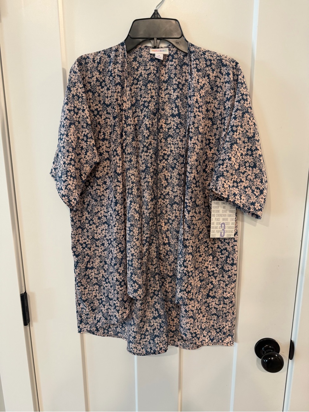 NWT Girls LuLaRoe Navy & Cream Floral Cardigan in Size 3